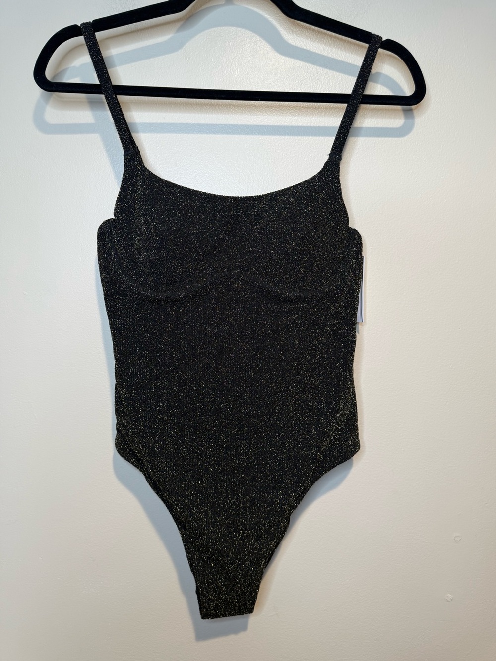 PINK by VS Victoria’s Secret black gold glitter shimmer one piece
